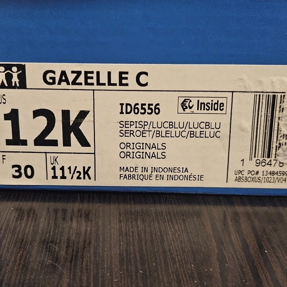 Adidas Girls Gazelles Pink Suede With Purple Strips Size 12K - Picture 2 of 8